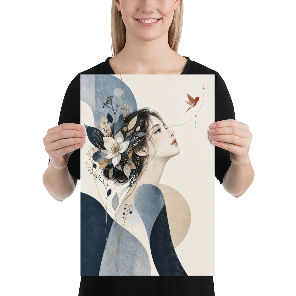 Blue Reverie art poster | size:12x18 | view:person