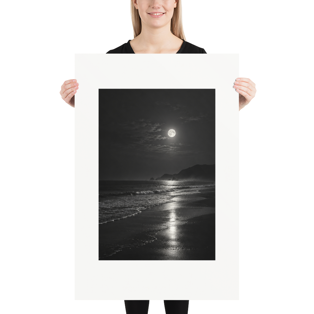Lunar Tide art poster, 24×36 in — scale-in-room scene