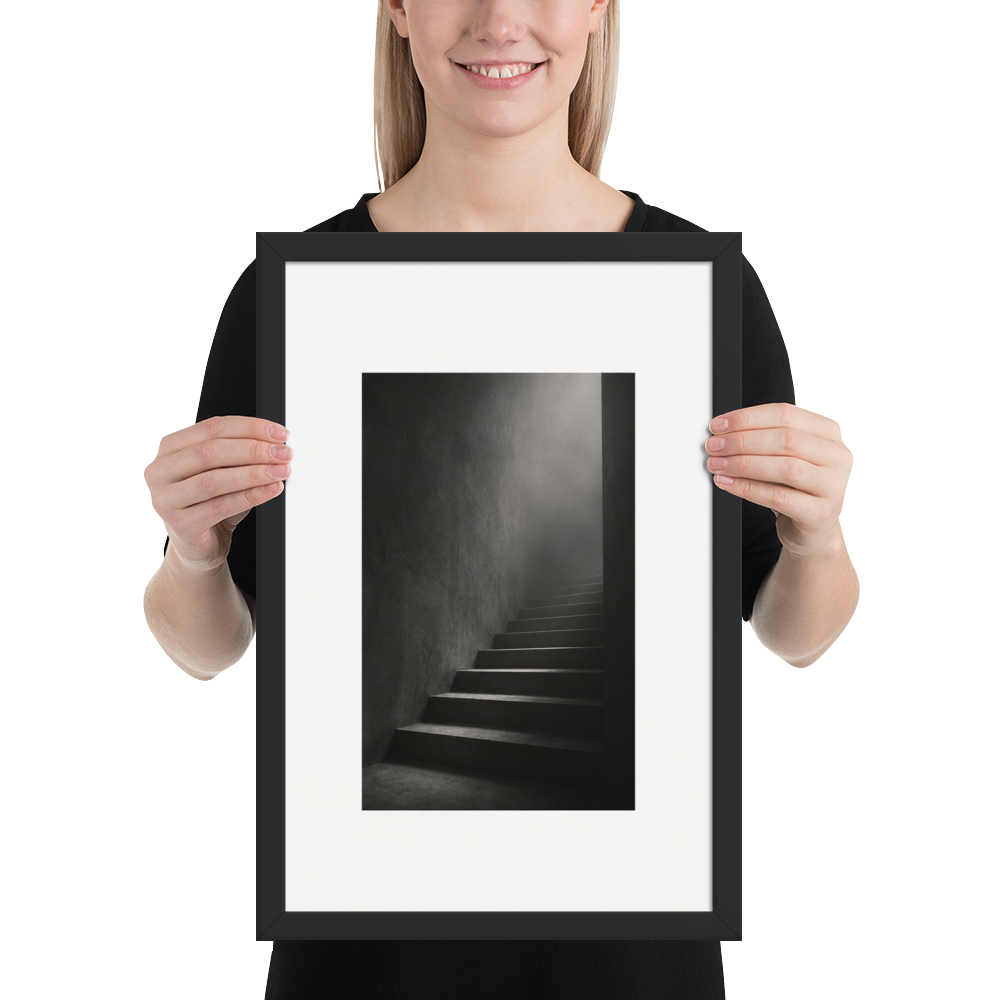 Silent Ascent | color:black | size:12x18 | view:person