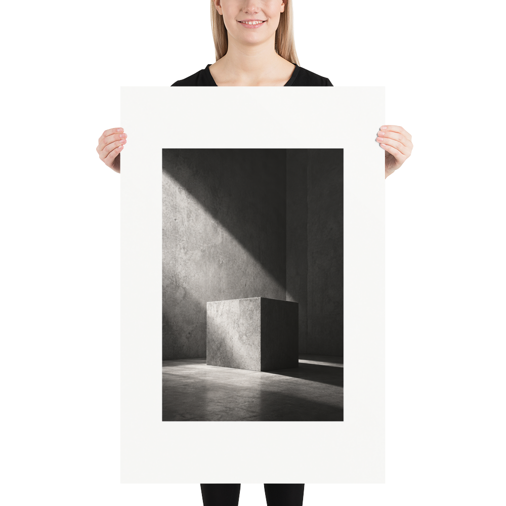 Stone Presence art poster, 24×36 in — scale-in-room scene