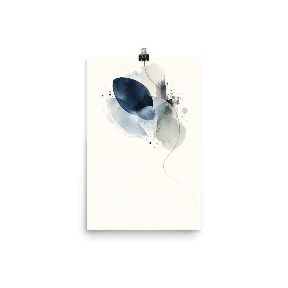 Blue Echo art poster | size:12x18 | view:product