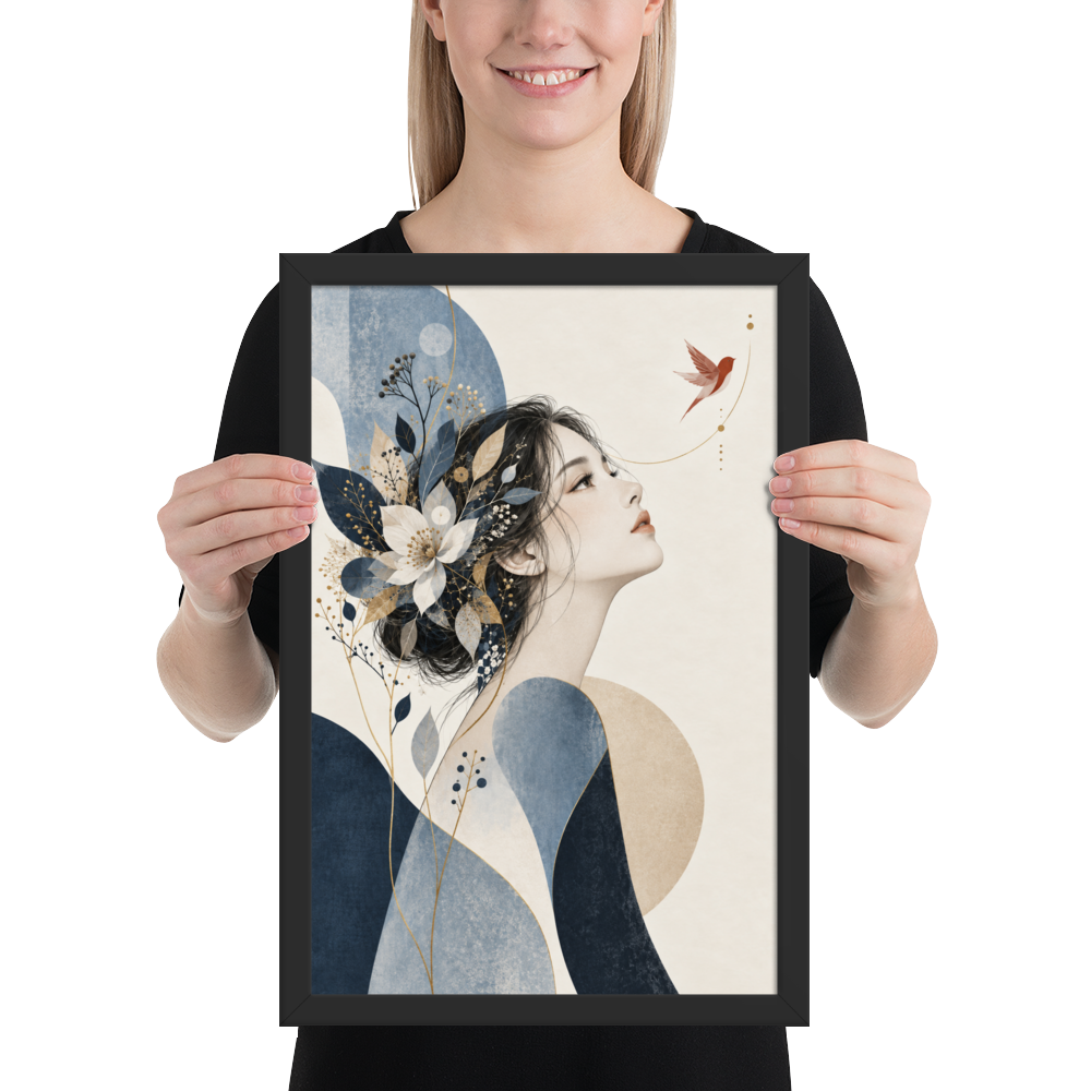 Blue Reverie | color:black | size:12x18 | view:person