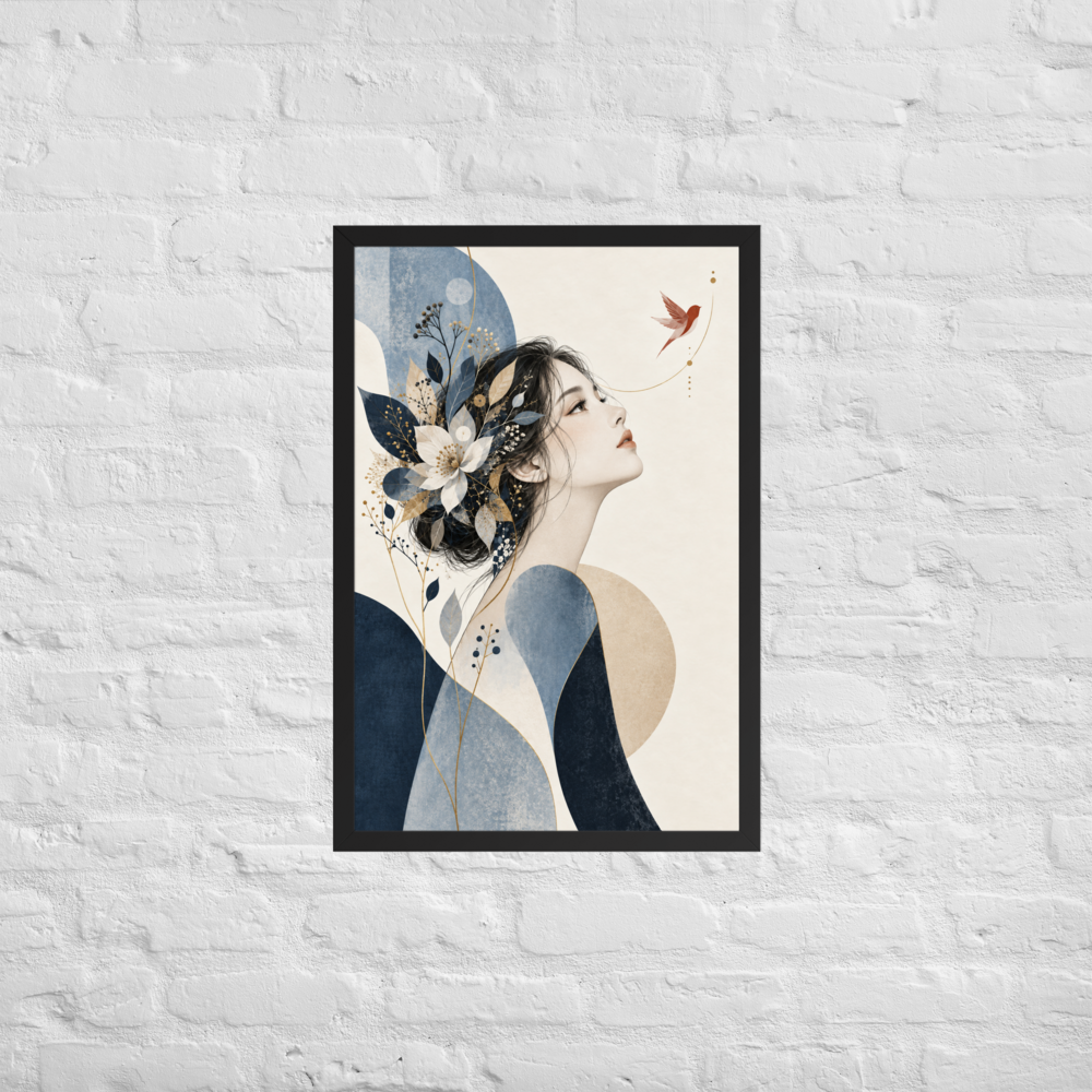 Blue Reverie | color:black | size:20x30 | view:wall