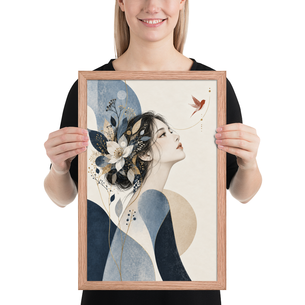Blue Reverie | color:red-oak | size:12x18 | view:person