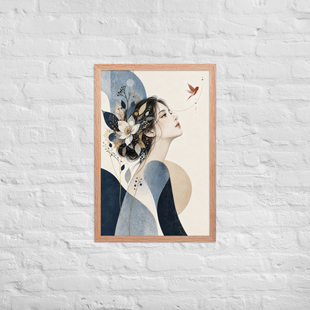 Blue Reverie | color:red-oak | size:20x30 | view:wall