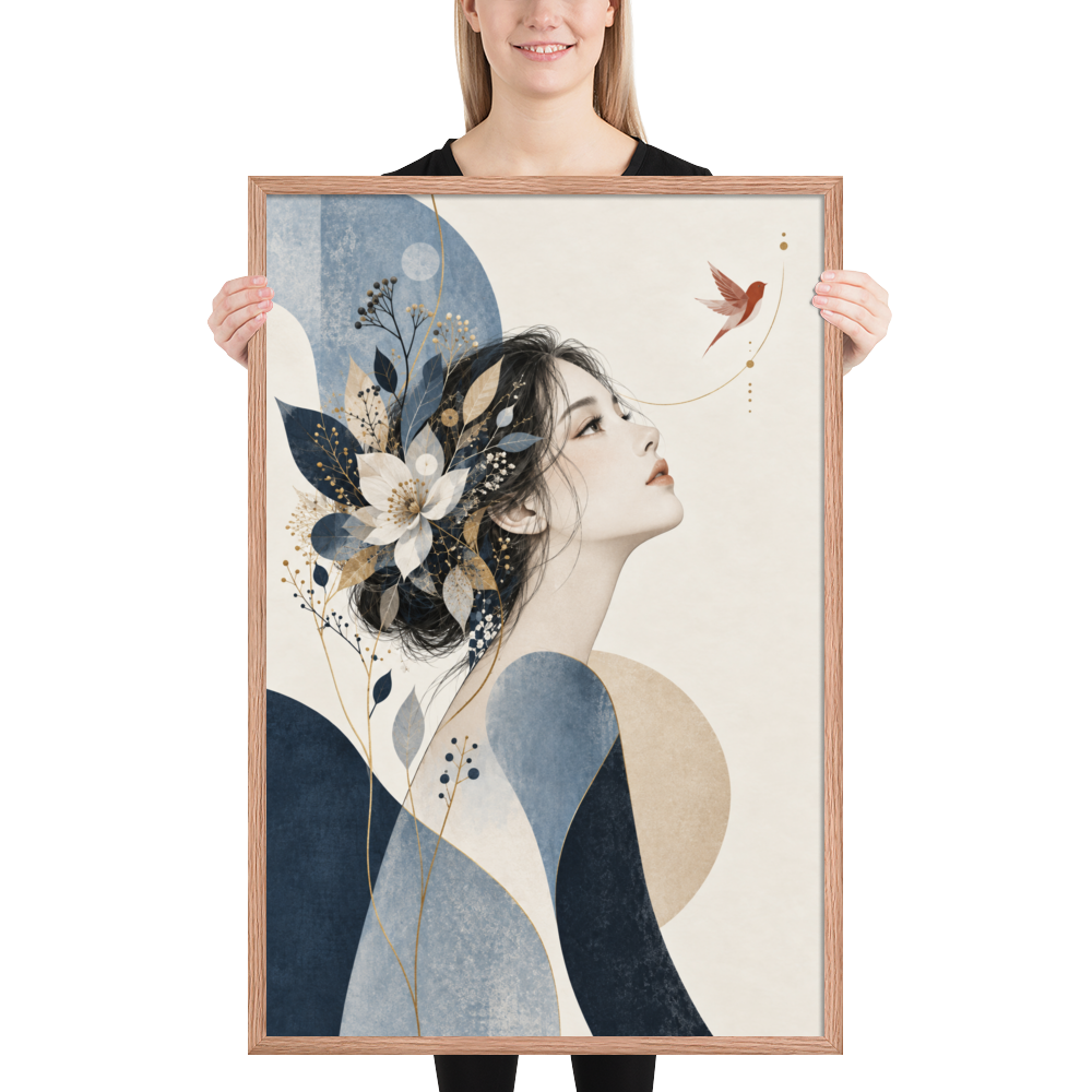 Blue Reverie | color:red-oak | size:24x36 | view:person