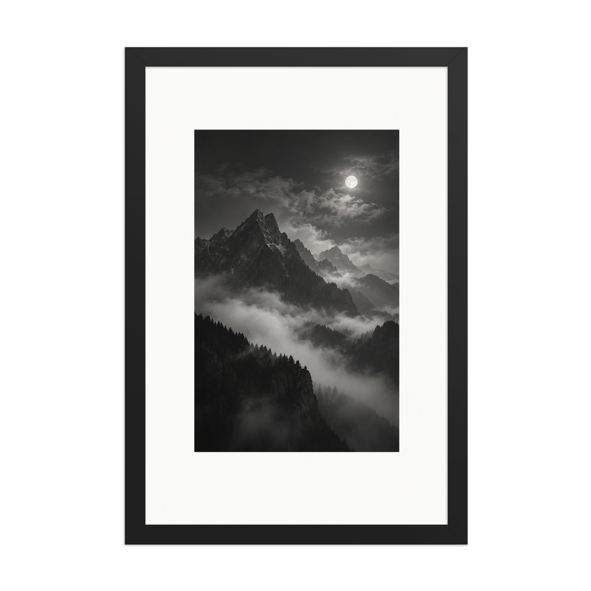 Clouded Summit | color:black | size:12x18 | view:front