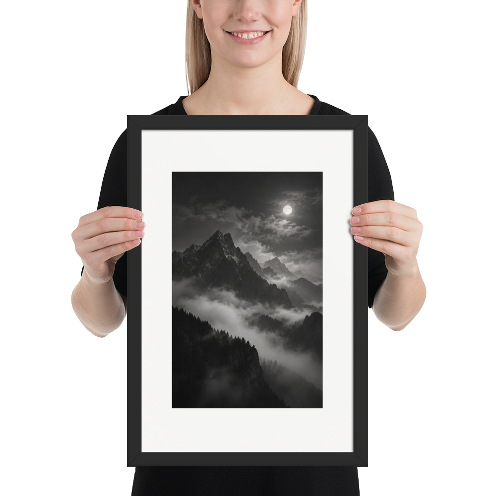 Clouded Summit | color:black | size:12x18 | view:person