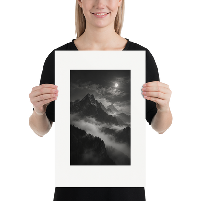 Clouded Summit art poster, 12×18 in — scale-in-room scene