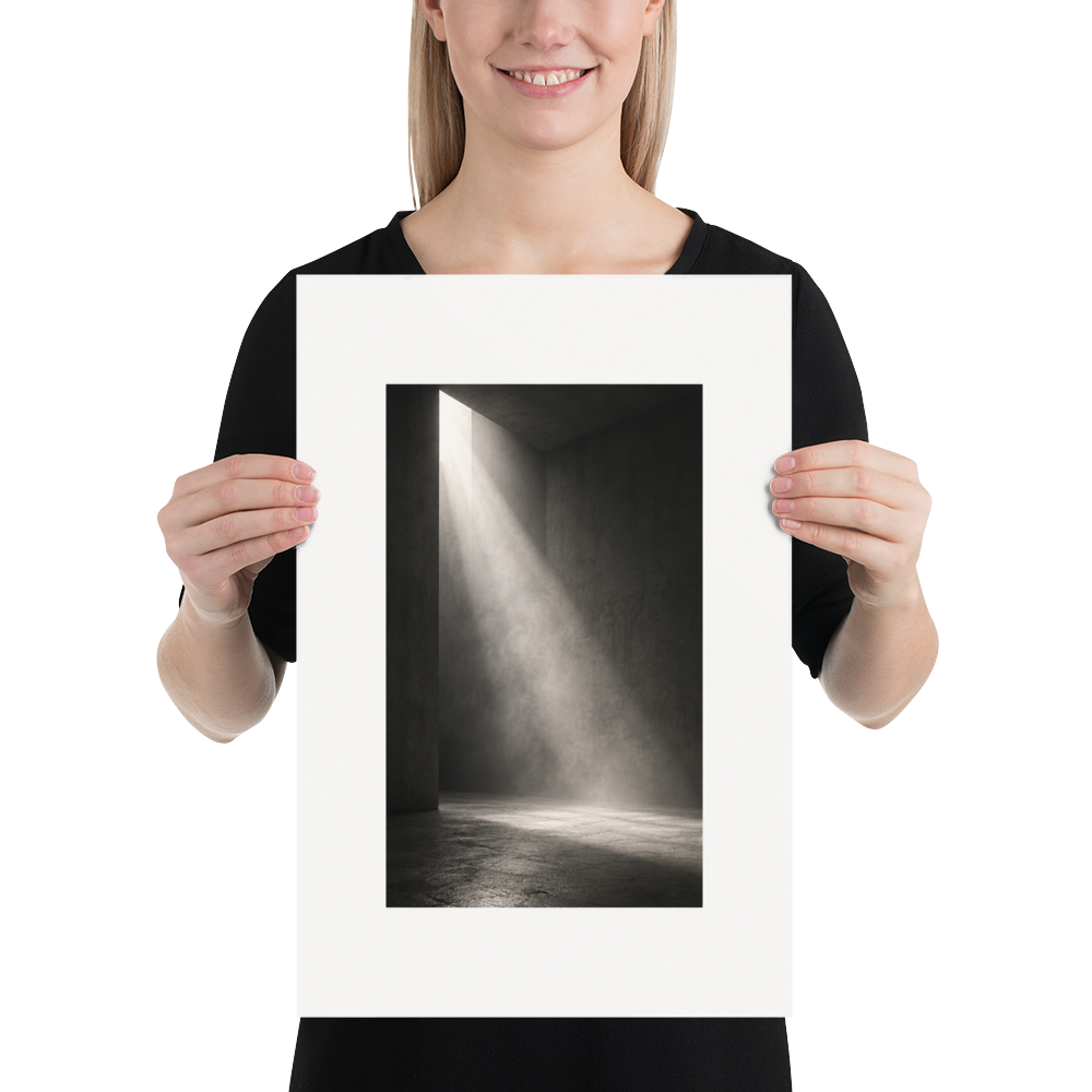 Falling Light art poster, 12×18 in — scale-in-room scene