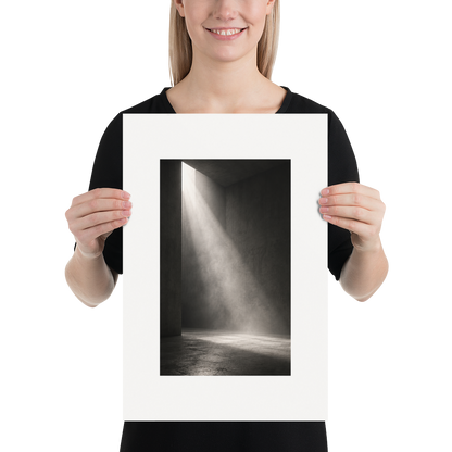 Falling Light art poster, 12×18 in — scale-in-room scene