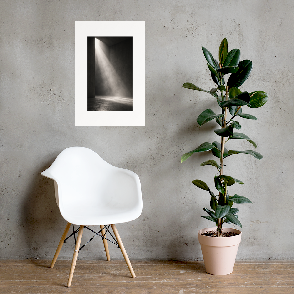 Falling Light art poster, 20×30 in — interior scene