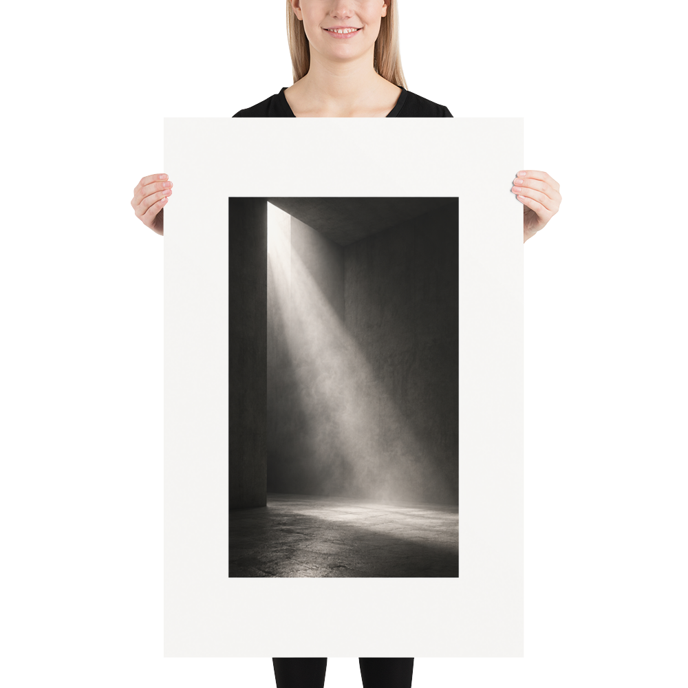 Falling Light art poster, 24×36 in — scale-in-room scene