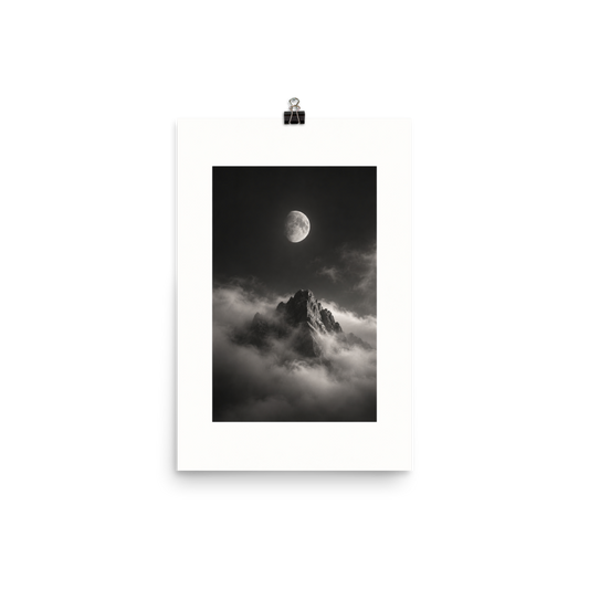 Lunar Peak art poster, 12×18 in — clean front view