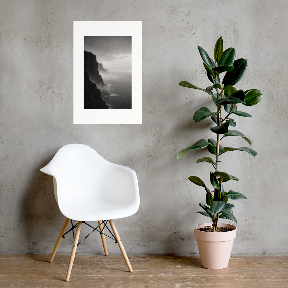 Misty Coast art poster, 20×30 in — interior scene