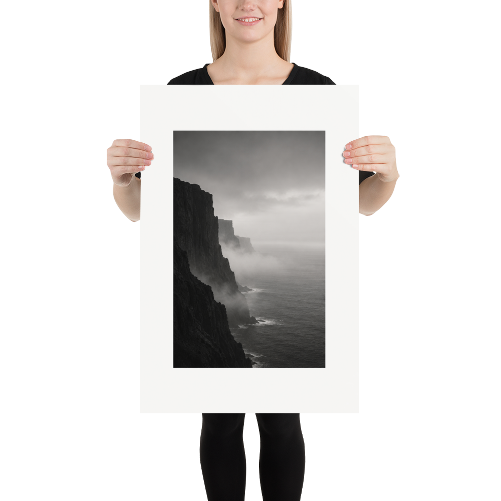 Misty Coast art poster, 20×30 in — scale-in-room scene
