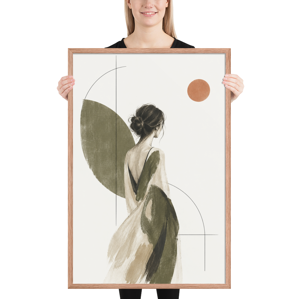 Olive Solitude | color:red-oak | size:24x36 | view:person