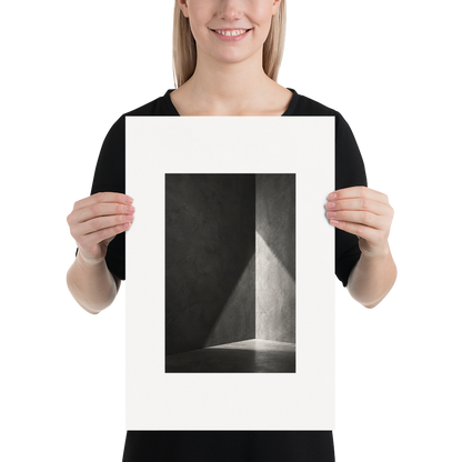 Quiet Geometry art poster, 12×18 in — scale-in-room scene