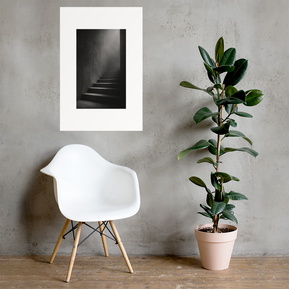 Silent Ascent art poster, 24×36 in — interior scene