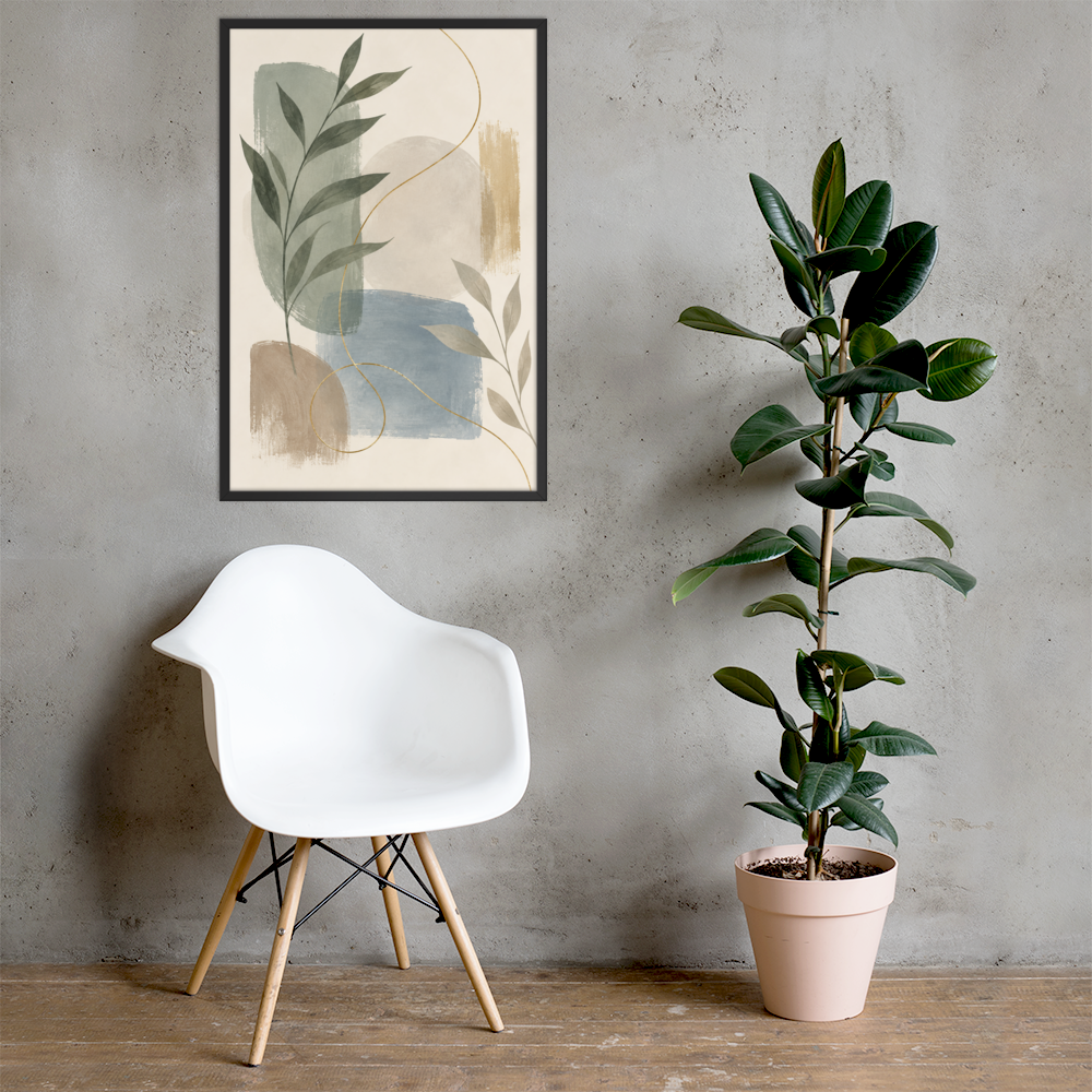 Soft Botanica | color:black | size:24x36 | view:lifestyle